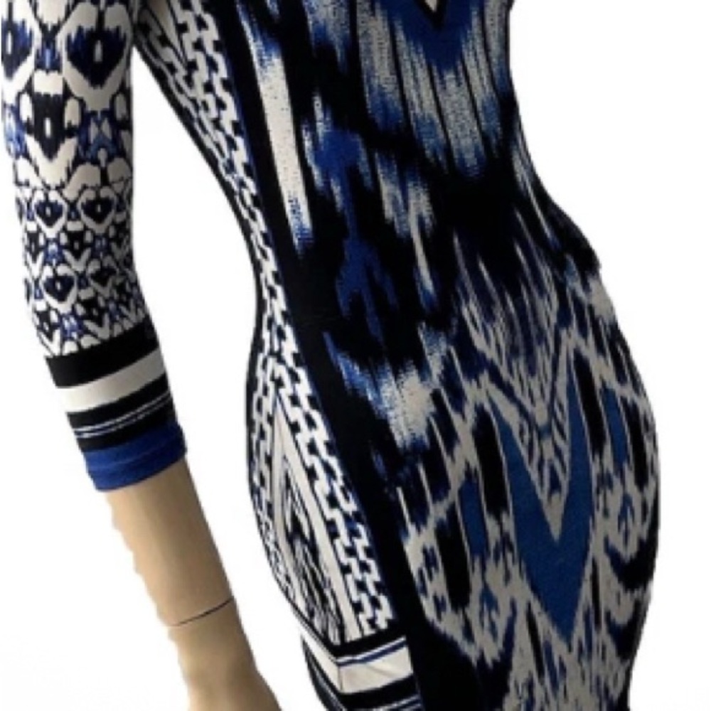 Roberto Cavalli Bodycon Abstract Pattern 3/4 sleeve dress - Picture 2 of 11